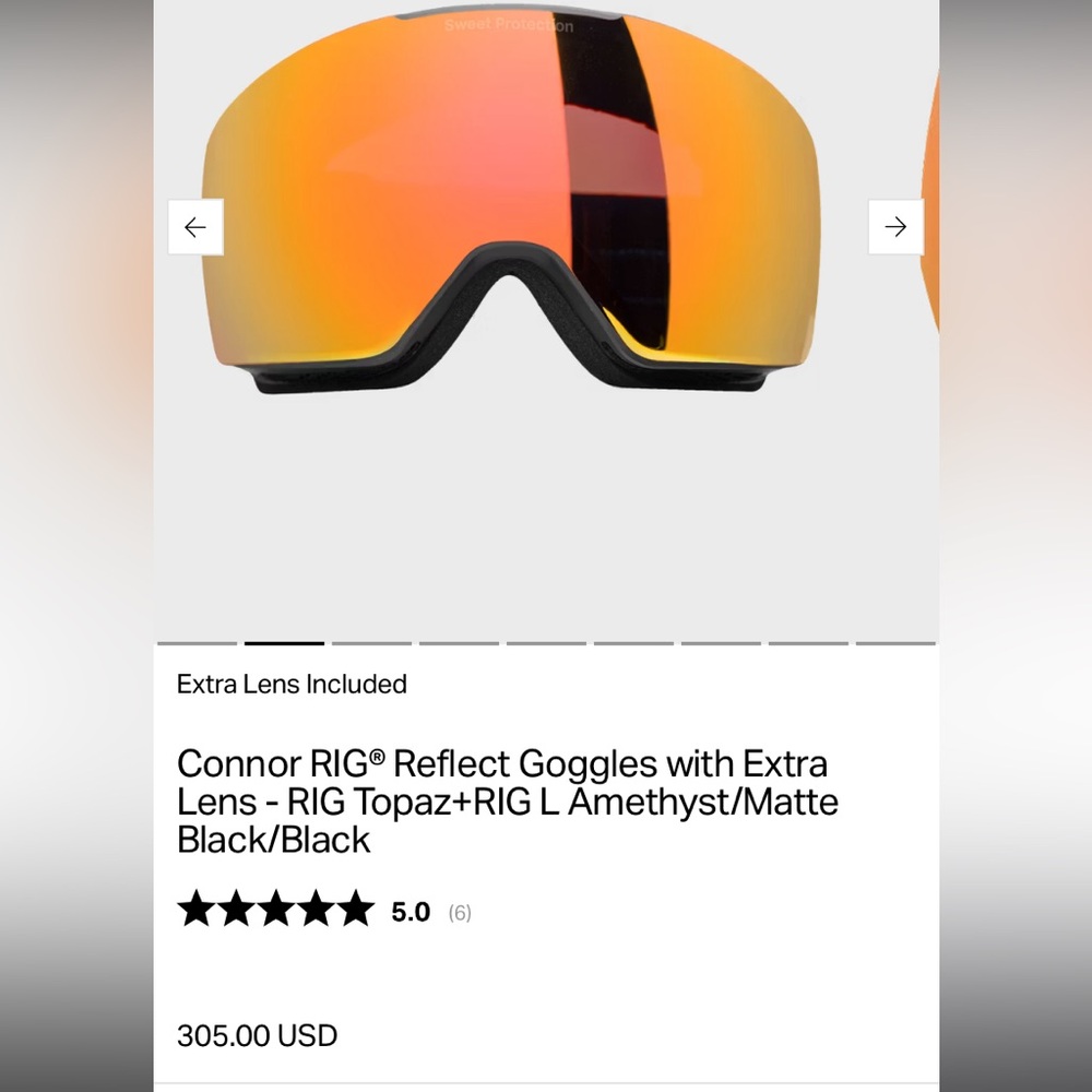 Sweet Protection Connor RIG® Reflect Goggles with Extra Lens - NWT - Picture 12 of 16